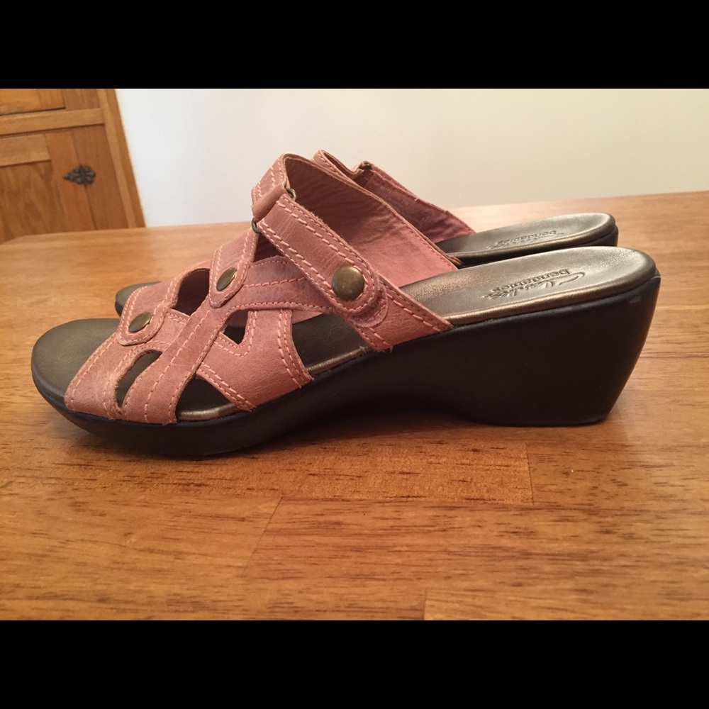 SOLD Clarks Purple Leather Sandals